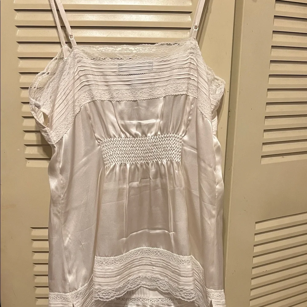 White House Black Market Ivory Lace Trim Camisole - Picture 8 of 12